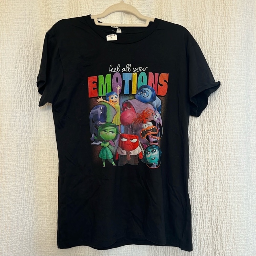 Black Shirt with Colorful Emotions Print